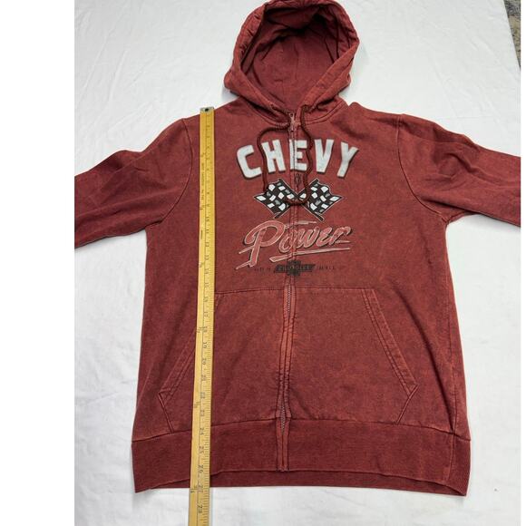 Chevrolet Hoodie full zipper Mens Medium power Racing  Red black Logo - Picture 7 of 8